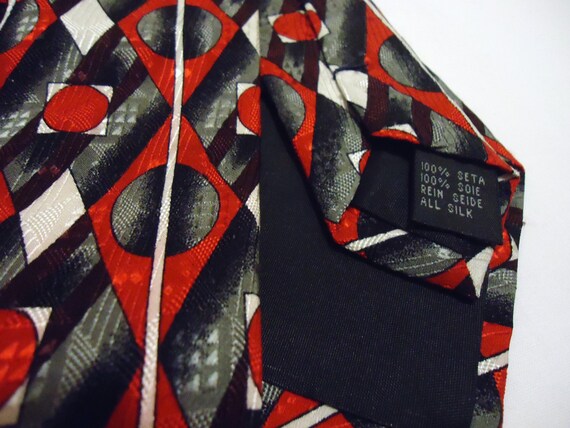 SALE Vintage Matrix Tie Silk Mad Men Retro Style - image 4