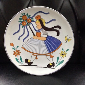 Vintage 50&#39;s West Germany Plate Folk Collectible Wall Plate