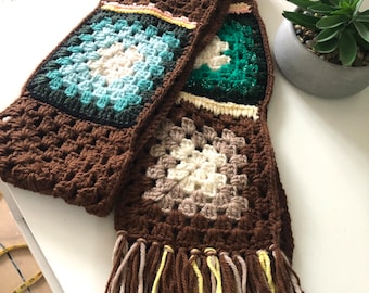 Handmade Granny Square Scarf Winter Accessory *Free Shipping With Second Purchase*