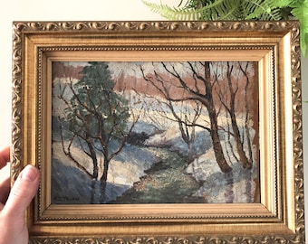 1920 Original Herman C Thiem Signed Rare Oil Painting Art Impressionist Rochester N.Y