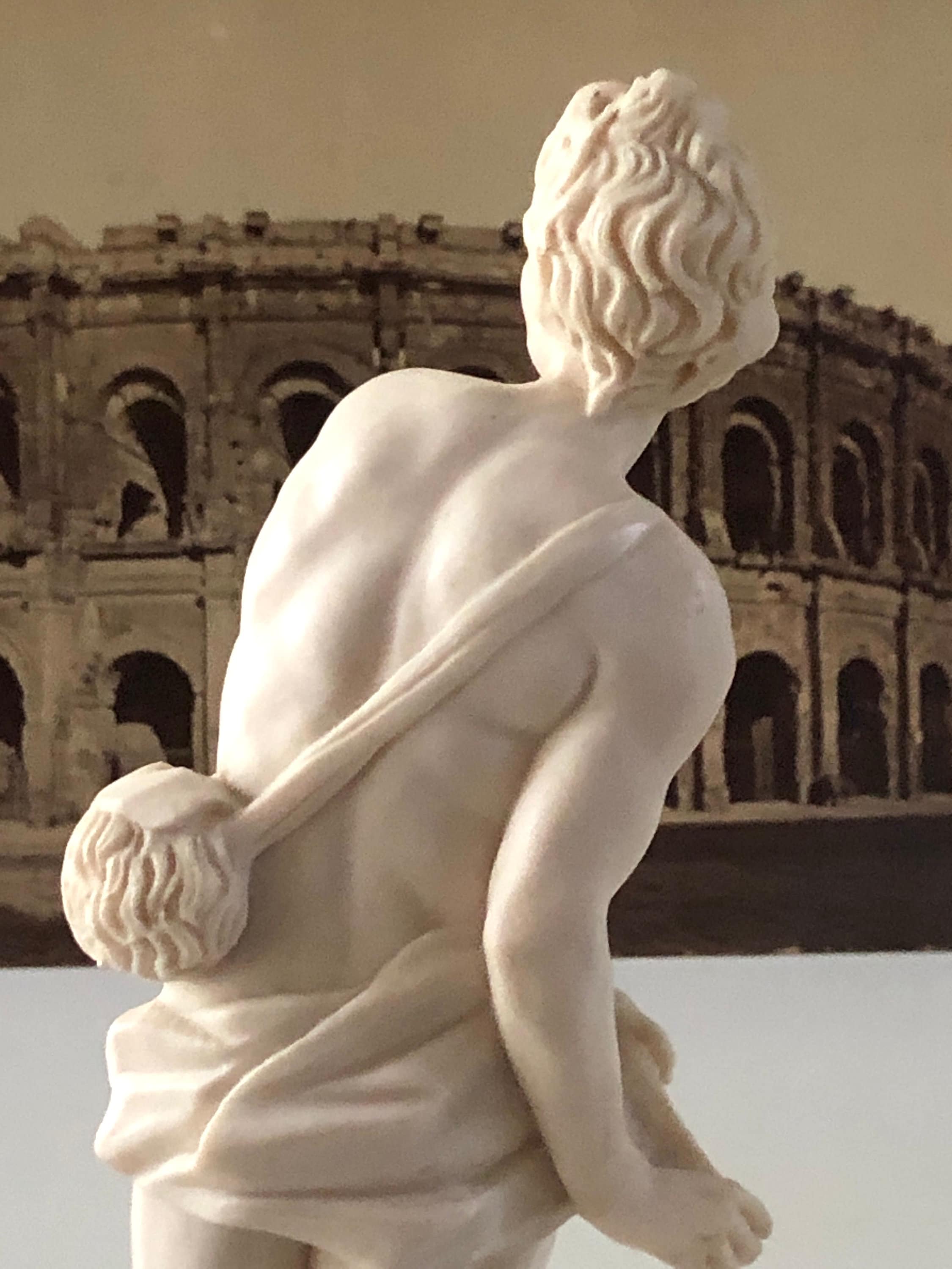 A. SANTINI Sculpture David And Goliath Italy Figurine