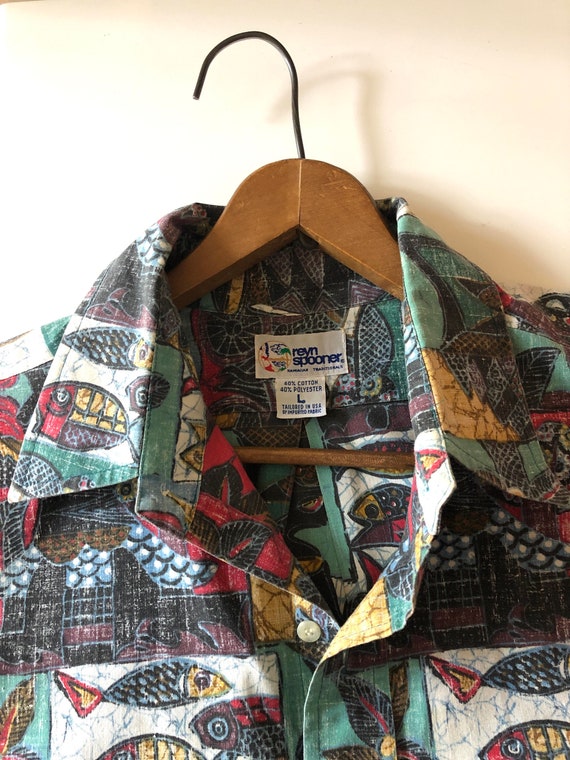 SALE Vintage Reyn Spooner Hawaiian Print Size Large T… Gem