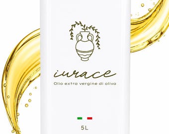 Huile d'olive extra vierge calabraise IURACE | Huile d'olive extra vierge italienne | Huile d'olive pressée à froid | Bidon de 5 L
