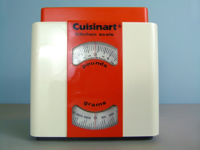 Vintage 1970/'s Orange Plastic Mod Cuisinart Kitchen Scale Made in France