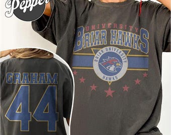 Vintage Garrett Graham #44 Briar Hawks University Hockey Comfort Color Shirt