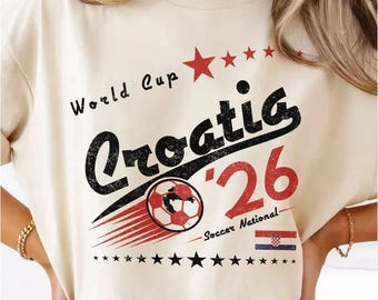 Comfort Colors Retro Croatia Soccer World Comfort Colors Shirt, 90s Soccer Team World Graphic Tee