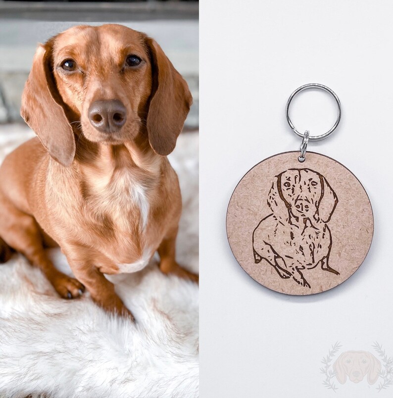Custom Pet Keychain Pet Portrait Keychain Engraved Keychain Etsy