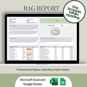 Status reporting template: Project report , Weekly Status Presentation Instant download (Google sheets, Microsoft Excel)