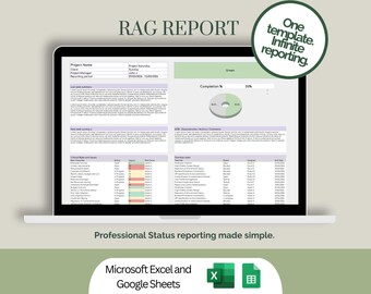 Status reporting template: Project report , Weekly Status Presentation Instant download (Google sheets, Microsoft Excel)