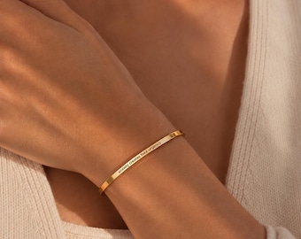 Mental Health Awareness Bracelet, Anxiety Creates Fake Urgency Cuff, Minimalist Gold Bracelet, Self Care Gift