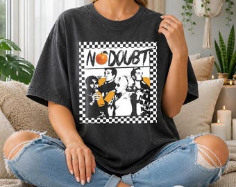 No Doubt Band Unisex Tee, 90s Ska Punk Rock Graphic Tee, Tragic Kingdom Era Orange Shirt, Retro Gwen Stefani Fan Gift