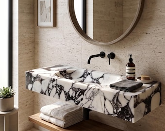 Calacatta Monet Marble Sink - Luxury Handmade Stone Basin