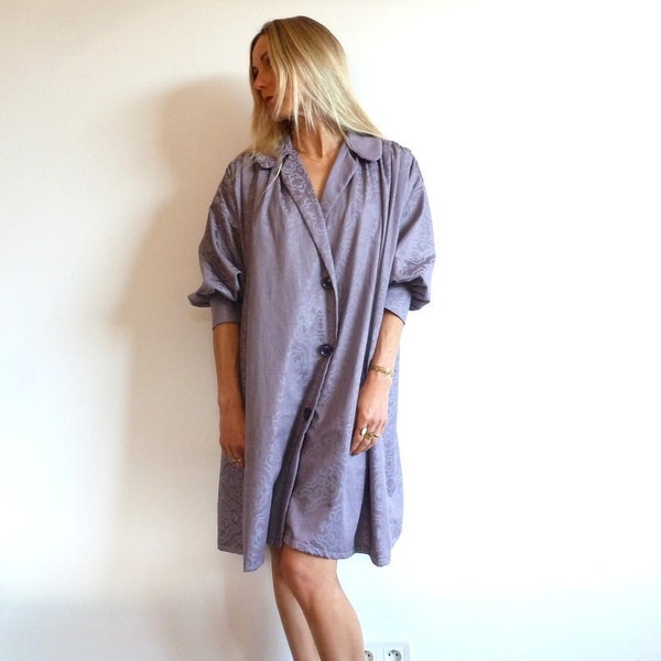 Robe oversize en coton violet imprimé baroque SYBILLE