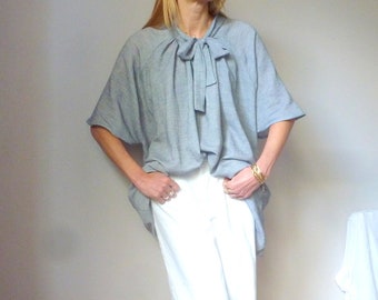 ANNA light blouse in heather gray cotton gauze