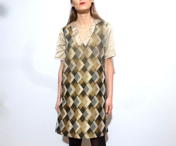 gold trapeze dress Gold satin trapeze dress / dress / evening dress