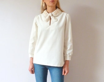 Ivory corduroy blouse