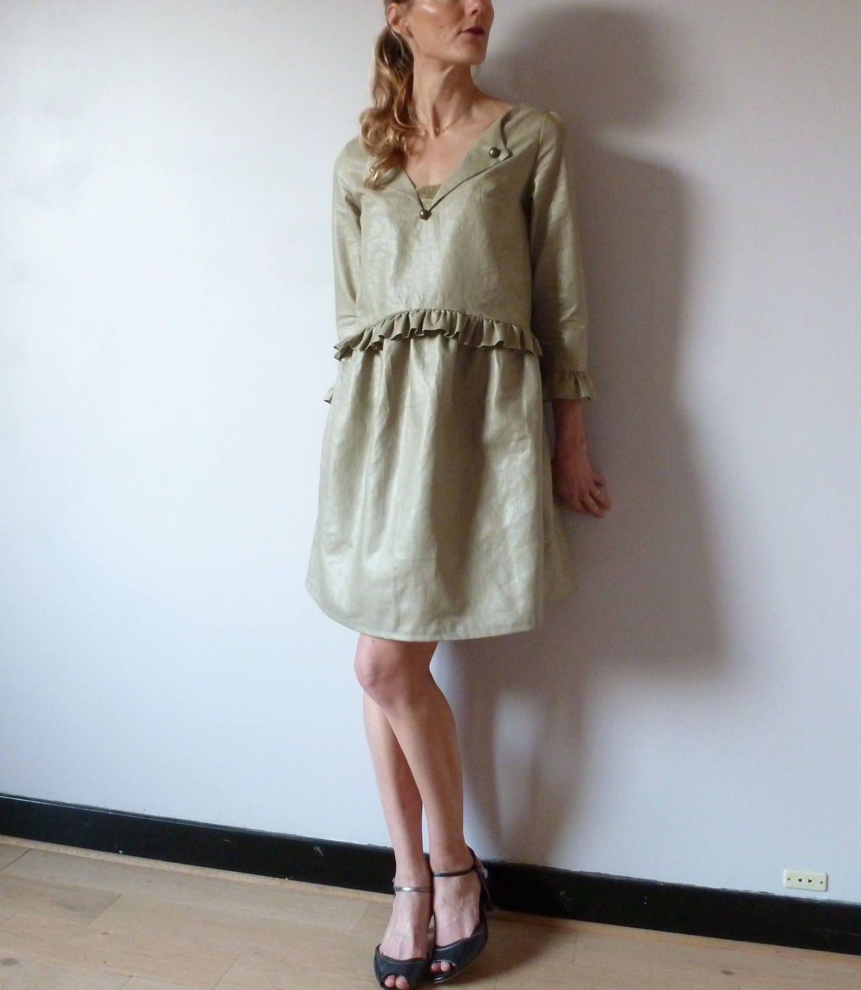 Linen Dress Almond - Etsy