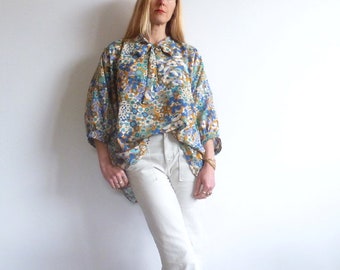 Blouse ample et fluide à fleurs YVONNE