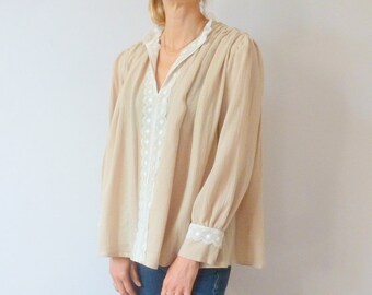 Bohemian blouse in cotton crepon LISANDRE