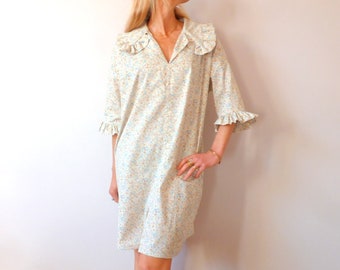 Wide ivory cotton dress