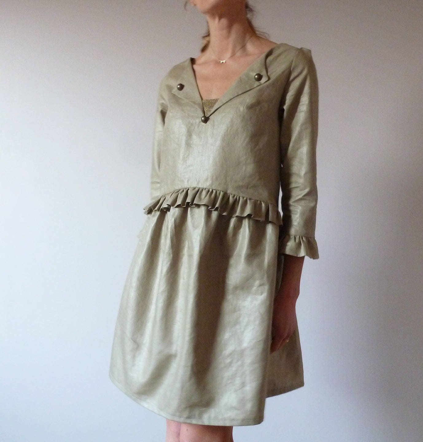 Linen Dress Almond - Etsy
