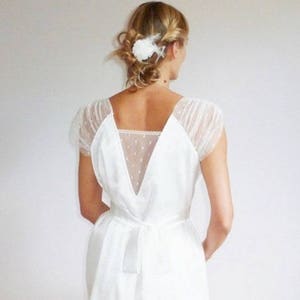 Robe de mariée en tulle plumetis et satin avec son jupon MELUSINE image 3