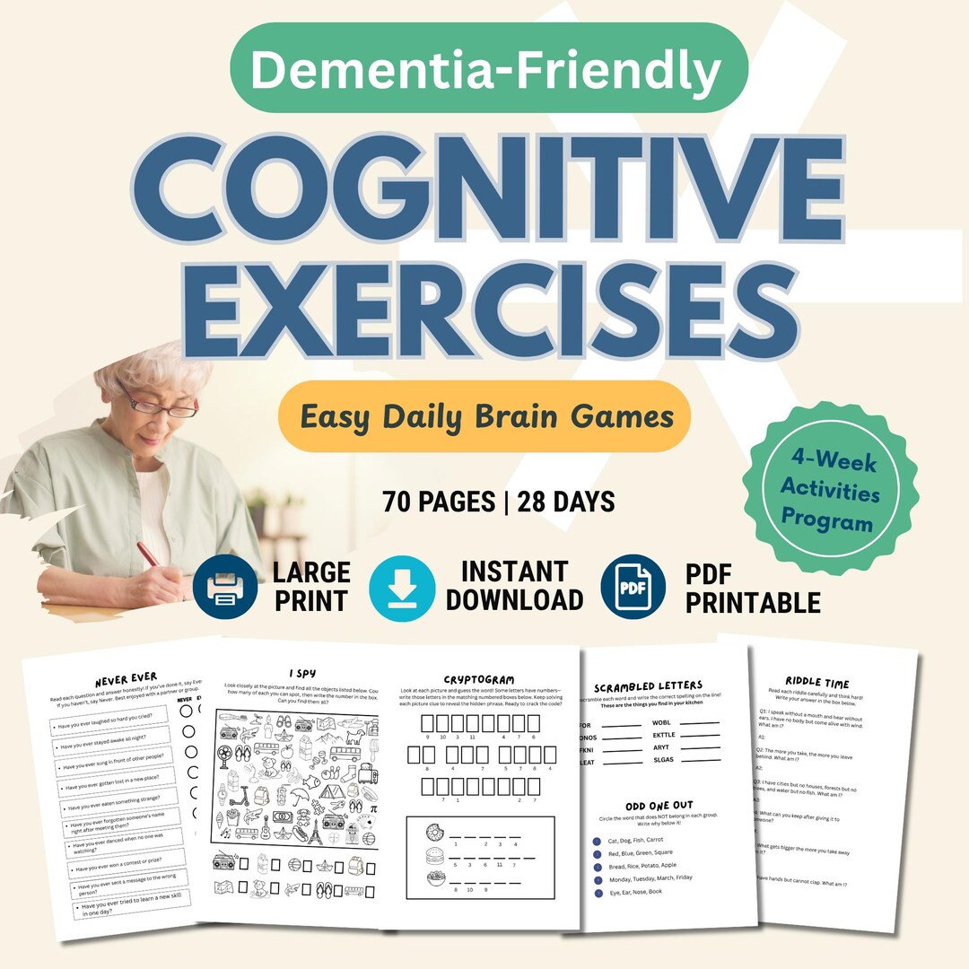 4-week Cognitive Activity Program for Seniors – Easy Daily Brain Games