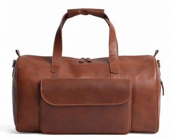 Torba podróżna ze skóry vintage, ręcznie robiona torba podróżna na weekend, torba podręczna na siłownię