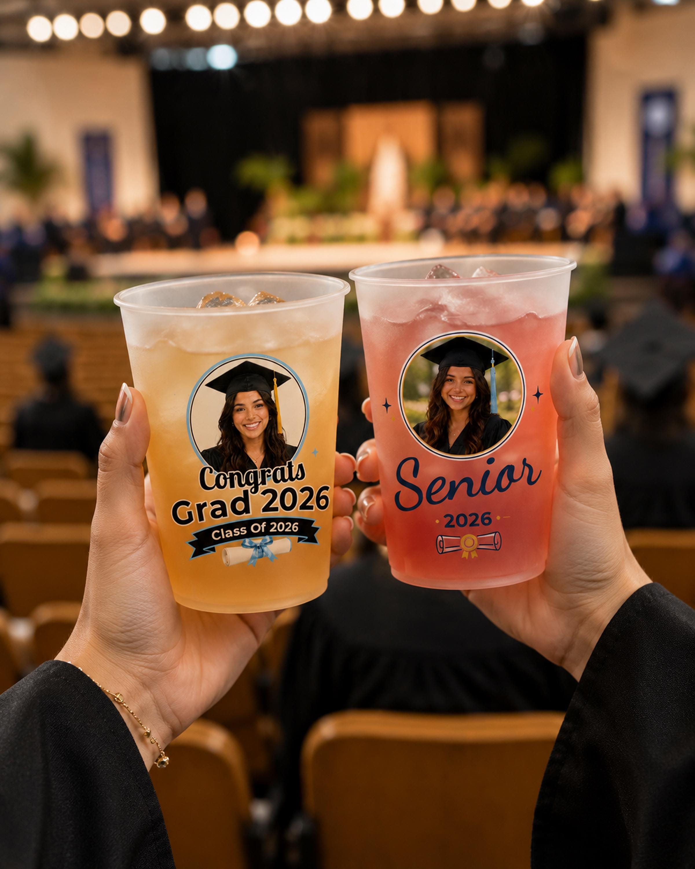 Personalized Graduation Cups, Custom Photo Frosted Plastic Cups, Class ...