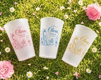 Personalized Bride To Be Frosted Cups, Custom Bridal Shower Party Cups, Bachelorette Favor Drinkware, Wedding Shower Cups
