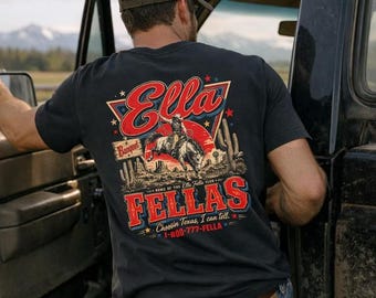 Ella's Fellas Club Shirt,Western Whiskey Graphic Shirt,Rodeo Music Fan,Vintage Western Concert Graphic Tee,Ella Fella Club Cowboy Tee 2026