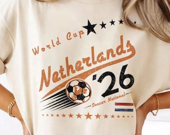 Retro Netherlands Soccer World Comfort Colors Shirt, 90s Soccer Team World Graphic Tee