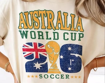 Australia 2026 Soccer Comfort Colors Shirt, World Cup USA Canada Mexico Soccer Gift For Fan