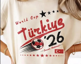 Retro Türkiye Soccer World Comfort Colors Shirt, 90s Soccer Team World Graphic Tee