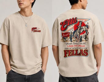 Ellas Fellas Club T-Shirt, Western Country Concert Tee, Vintage Rodeo Music Fan Gift