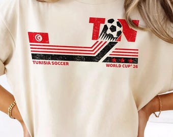 Tunisia Soccer World Cup 2026 T-Shirt, Forza Tunisia Football Fan Tee, Retro Travel Gift