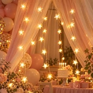 Star Fairy Lights, Warm White LED String Lights, Bedroom & Nursery Decor, Cozy Star Garland, 1.5M 3M 6M 10M