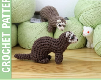 Patrón de crochet amigurumi hurón pequeño