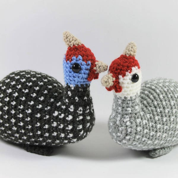 Guinea fowl crocheted toys