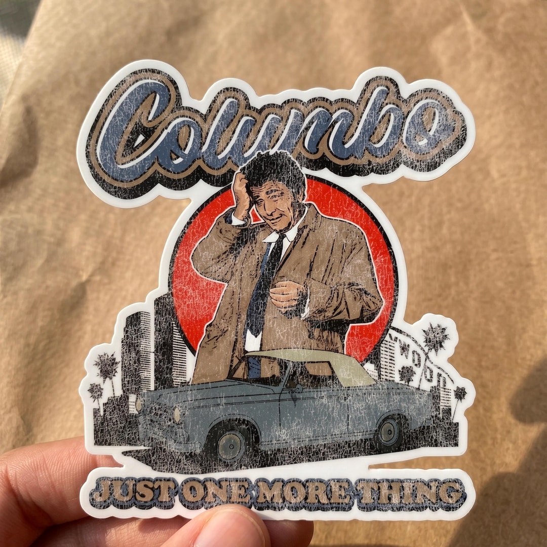 Columbo Sticker Columbo Detective Vintage Worn Out Kiss-cut Sticker Stickers Car Magnet ...