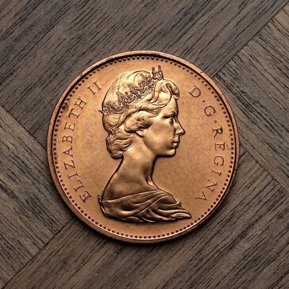 1967 one penny coin - Etsy 日本
