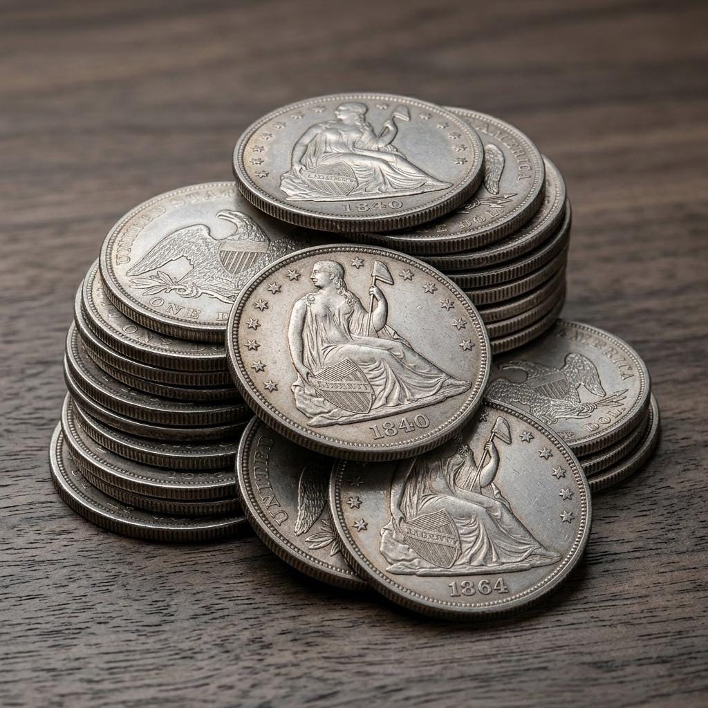 Liberty silver one dollar - Etsy 日本