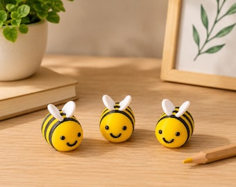 Joli jouet de bureau abeille, figurine de bourdon, décoration abeille kawaii, cadeau mini abeille, compagnon de bureau agité, décoration de bureau
