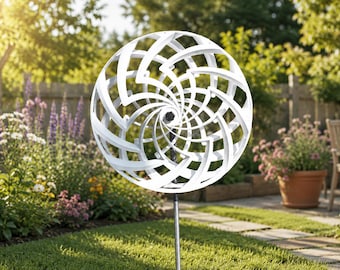 Illusion Wind Spinner Garden Stake, 3D Printed Windmill Decor, Optical Illusion Yard Art, Outdoor Garden Spinner, Modern Lawn Decoration