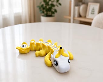 Banana Dragon Articulated Toy | Flexible 3D Printed Dragon | Cute Desk Decor | Banana Animal Figure | Fidget Toy Gift for Kids & Adults