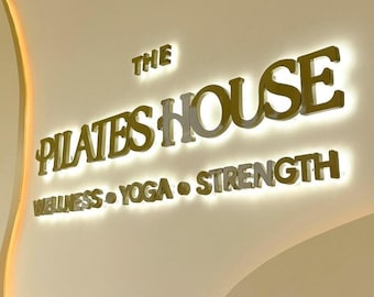 Custom 3D Metal backlit Sign, Storefront Sign, Business Sign, Cafe Sign, Illuminated Letters, Office Sign, Logo Signage, Metal Wall Art