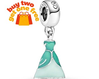 Ariel's Dress Charm,925 Sterling Silver Charm Bracelet Compatible with Pandora for Girls Gift