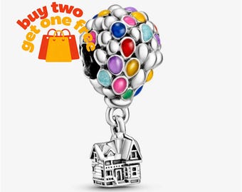 House & Balloons Charm,925 Sterling Silver Charm Bracelet Compatible with Pandora for Girls Gift