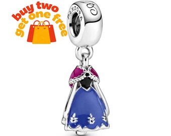Anna's Dress Charm, Silver charm,925 Sterling Silver Charm Bracelet Compatible with Pandora for Girls Gift