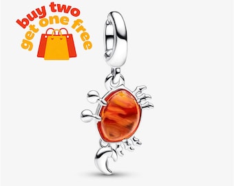 The Sebastian Crab Dangle Charm, 925 sterlingzilveren bedelarmband compatibel met Pandora voor meisjes cadeau